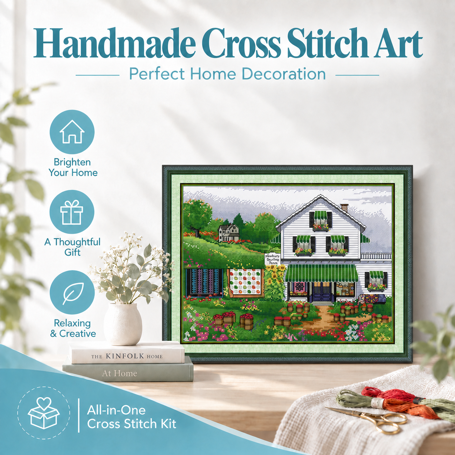 Nature Scene Cross Stitch Embroidery Kit, Simple Stitch Design, Home Wall Art Decor 8 1 161