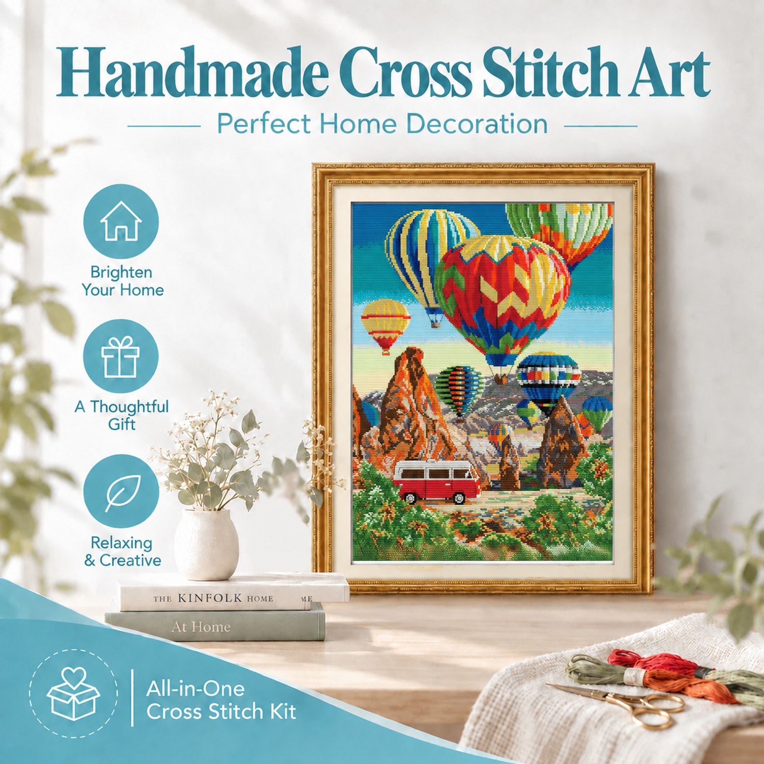 Landscape Cross Stitch Embroidery Kit, DIY Wall Art Making Kit, Nature Home Decoration 8 1 247