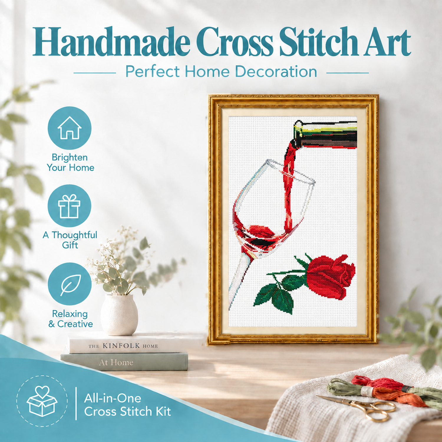 Taste Easy Still Life Cross Stitch Starter Kit for Adults, Creative Hand Hobby, Wall Art Gift 8 1 251