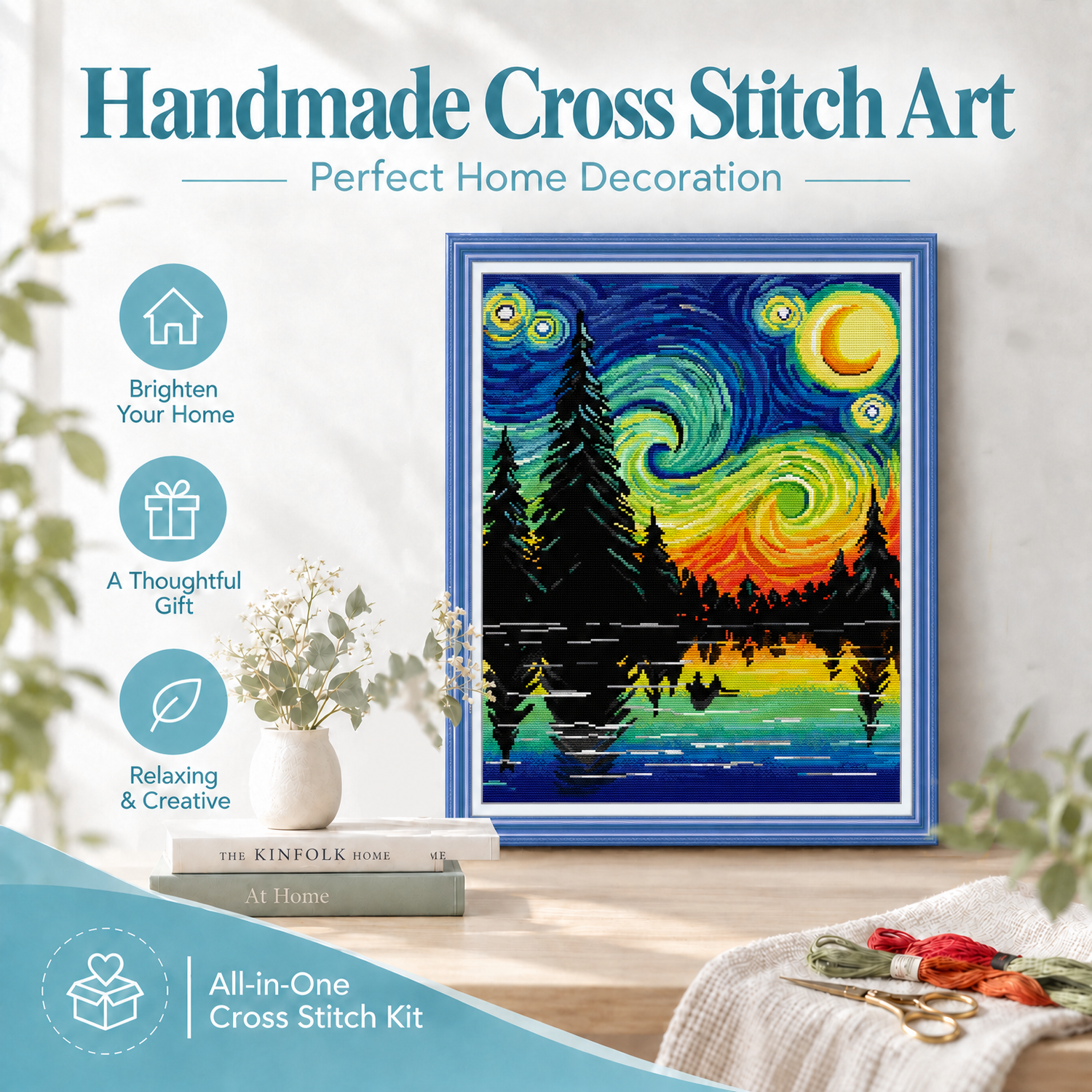 Landscape Cross Stitch Embroidery Kit, Creative Handmade Project for Adult Crafters 8 1 252