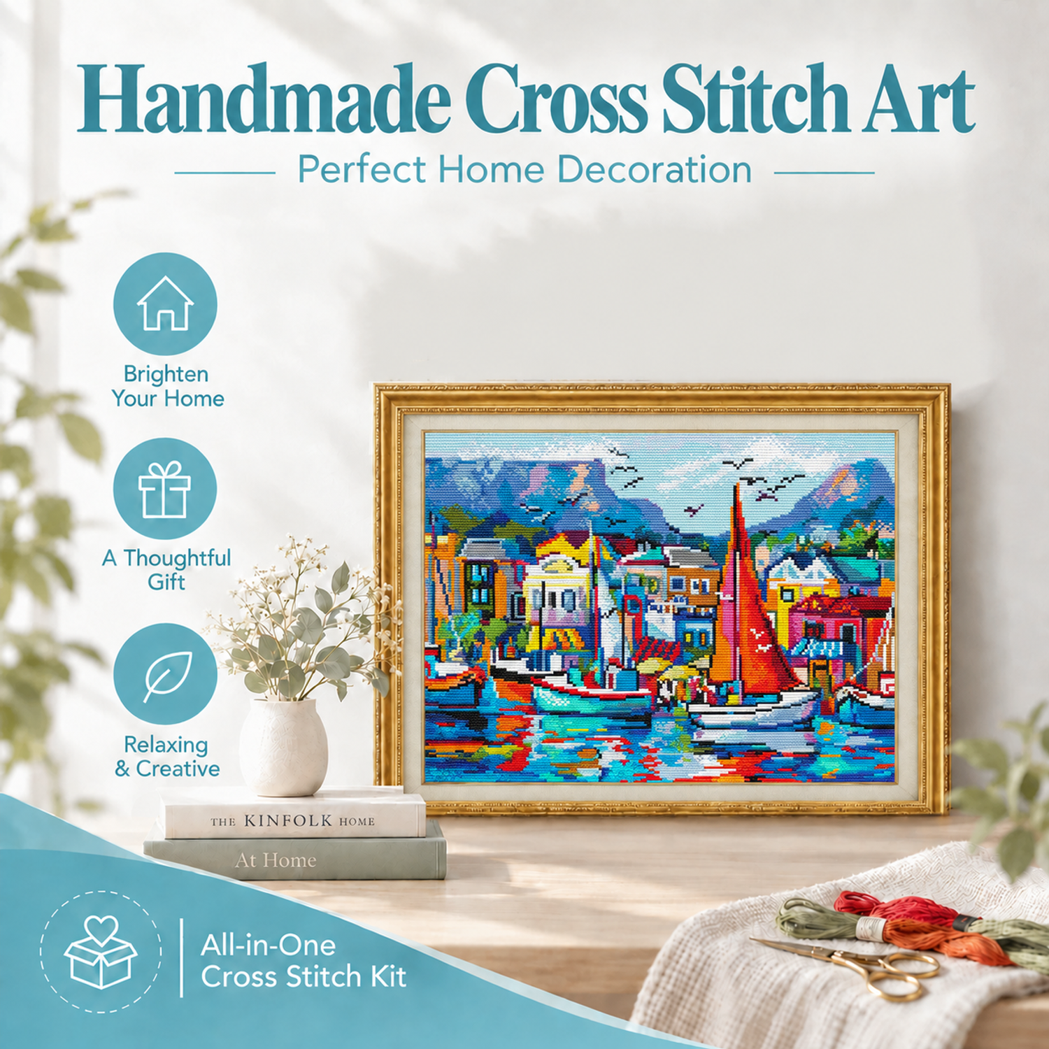 Landscape Cross Stitch Embroidery Kit, Lovely Nature Design, Great Gift for Craft Lovers 8 1 258