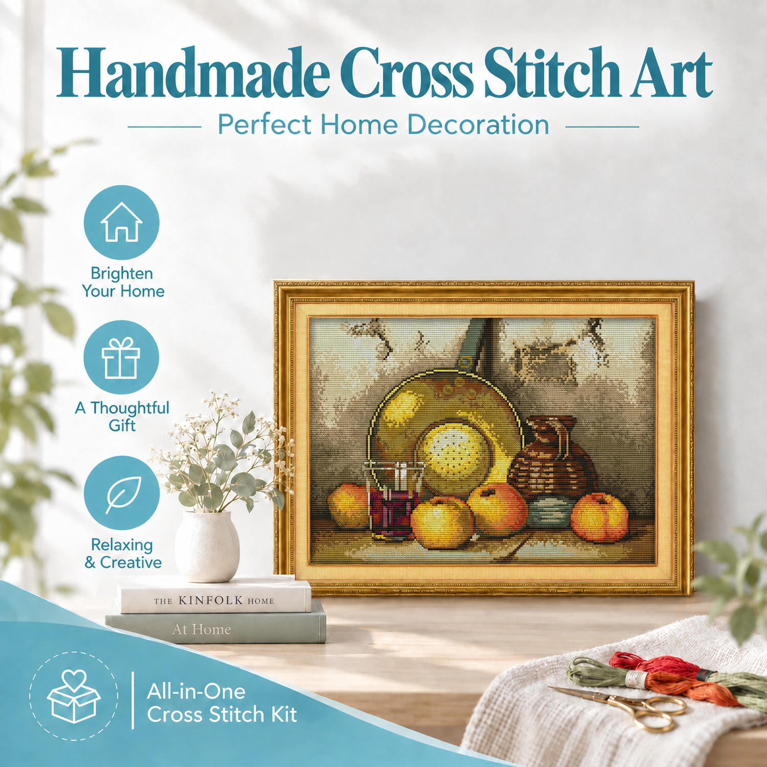 Fruit Premium Material Still Life Cross Stitch Embroidery Kit, Durable Supplies, Wall Art 8 1 296