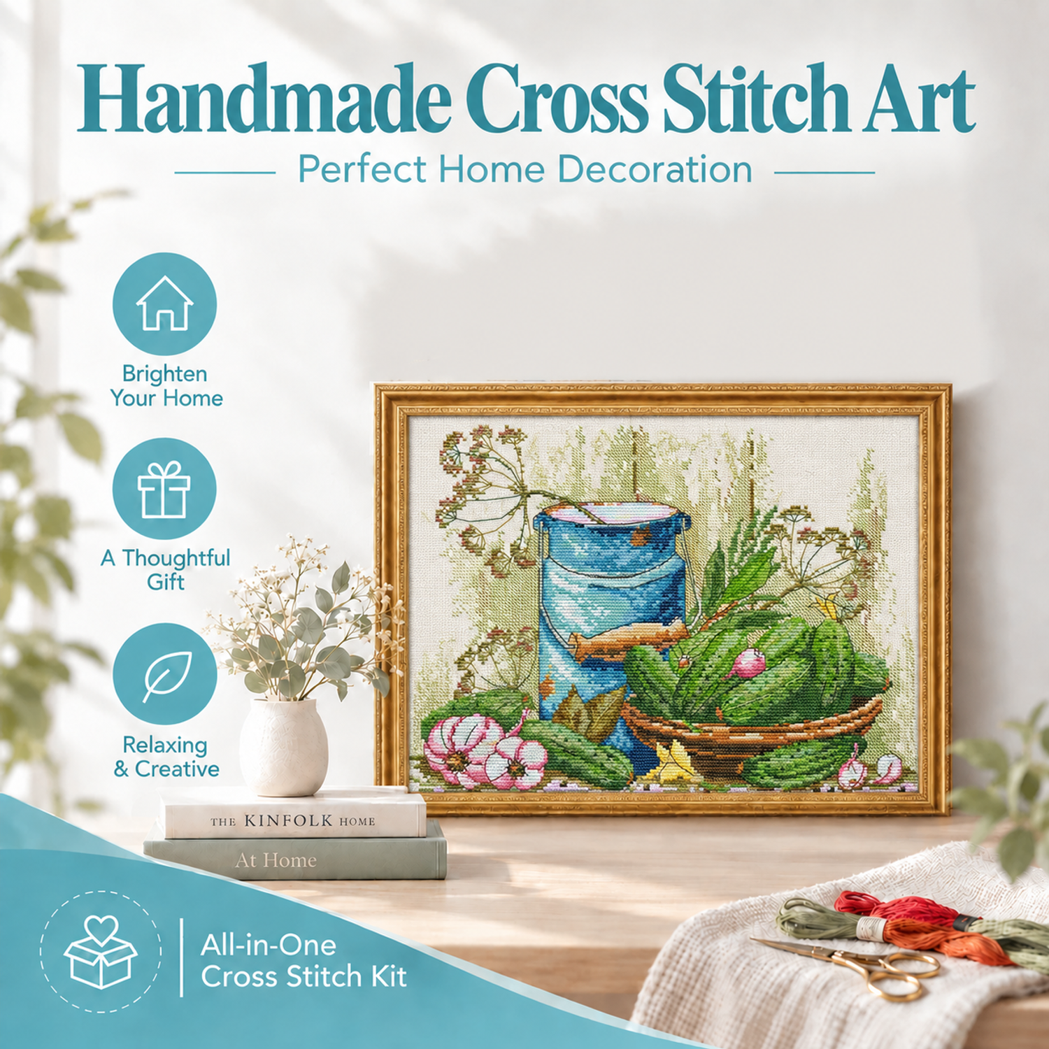 It's harvest time Simple Still Life Cross Stitch Embroidery Kit for Adults, Leisure Relaxing Hobby Decor 8 1 304