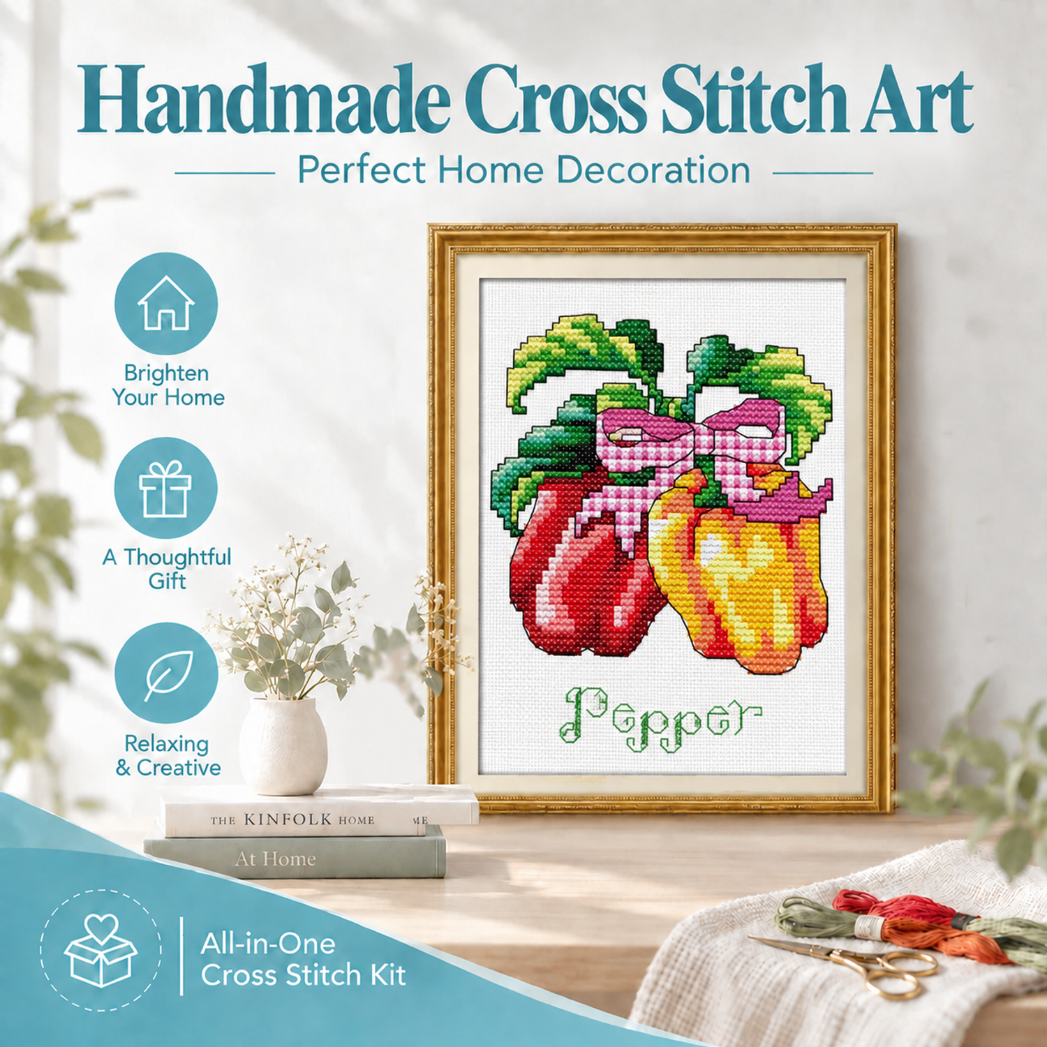 Full Set Still Life Cross Stitch Embroidery Kit, Easy Guide for Home Interior Decoration 8 1 328