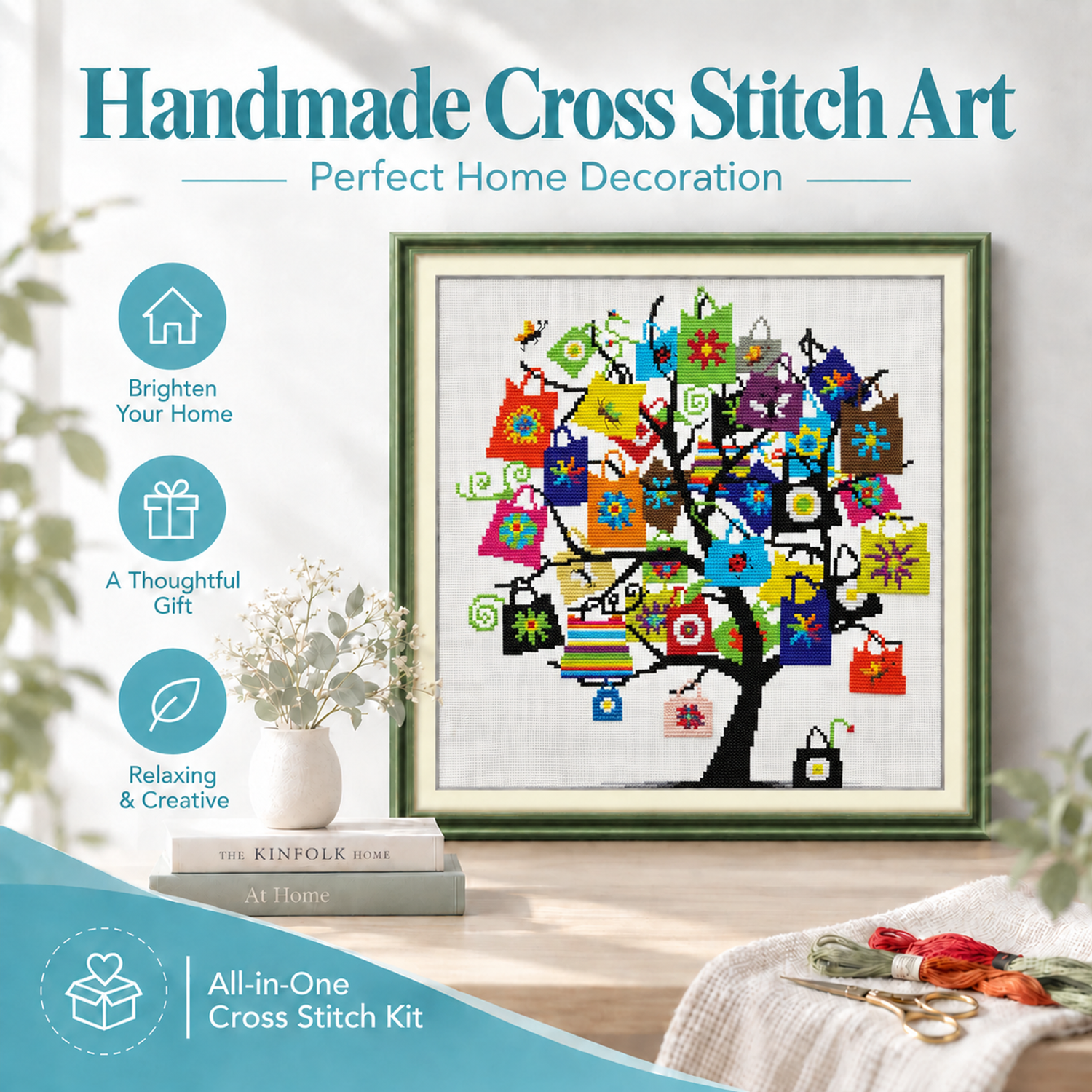 Gifts Cross Stitch Embroidery Kit, DIY Hand Stitch for Adult Beginners Home Art 8 1 414