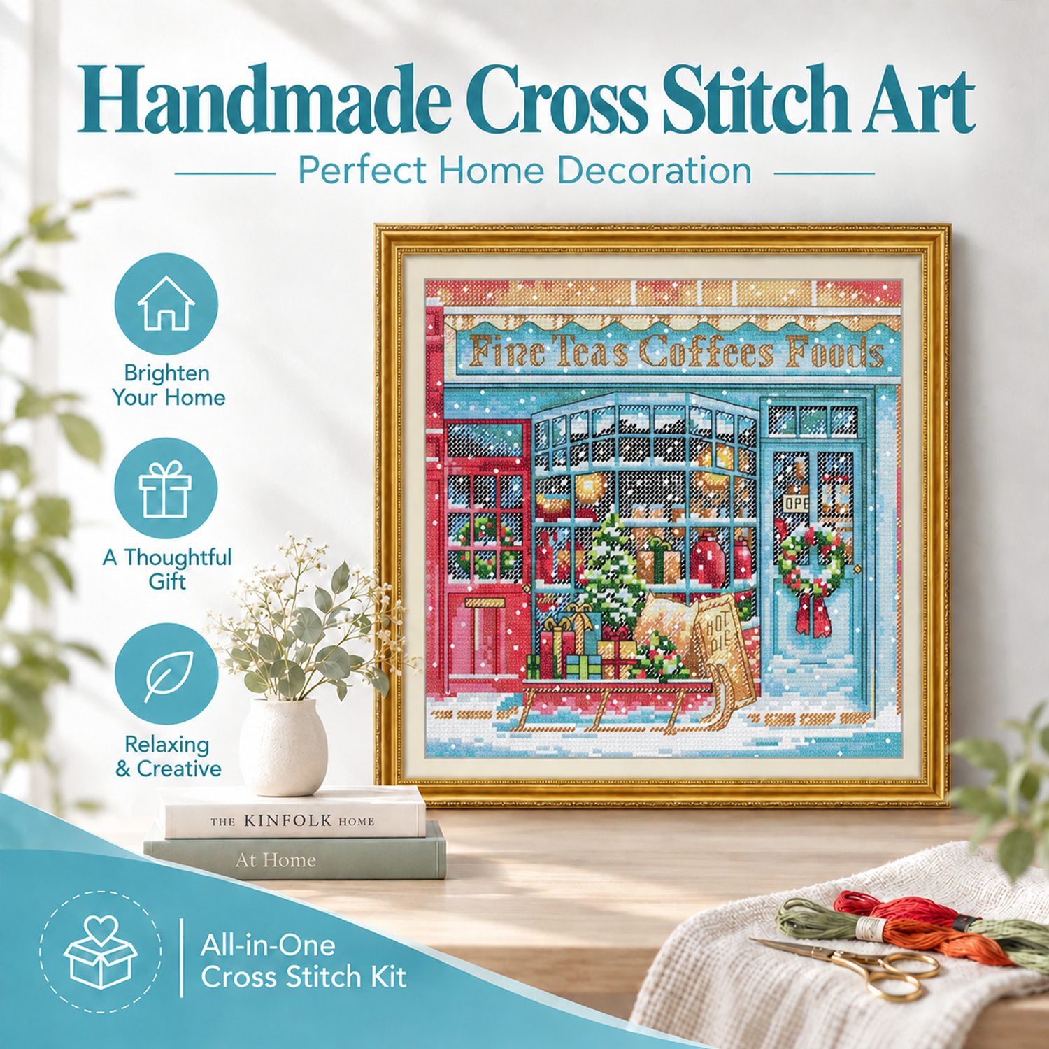 Nature Scene Cross Stitch Embroidery Kit, Simple Stitch Design, Home Wall Art Decor 7 1 58