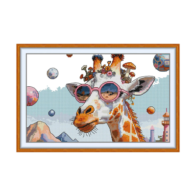 A giraffe that loves fashion
