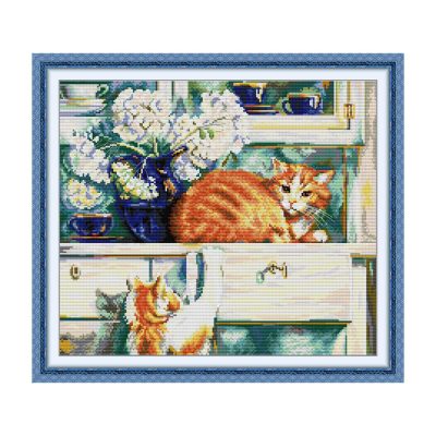 Red Troublemaker Animal Cross Stitch Embroidery Kit, Complete Craft Pack, All Supplies Included