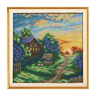 Mixed Nature Landscape Cross Stitch Embroidery Kit, Beginner Friendly Scenery Needlework