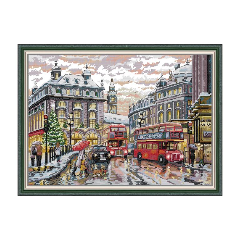 Countryside Scenery Cross Stitch Embroidery Kit, Beginner Friendly Home Wall Art