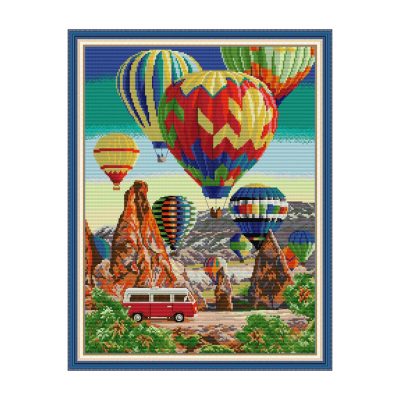 Landscape Cross Stitch Embroidery Kit, DIY Wall Art Making Kit, Nature Home Decoration