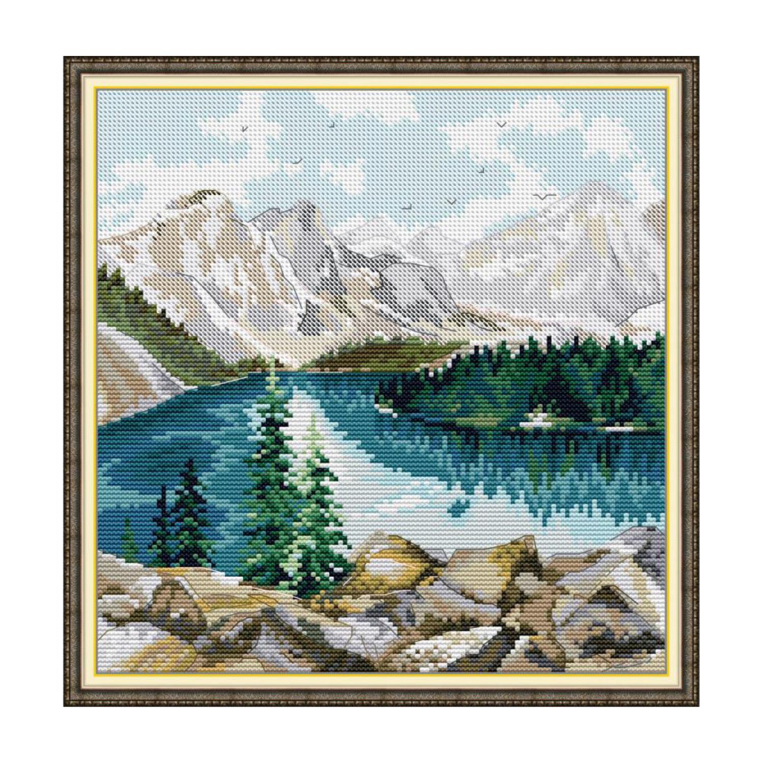 FA349 32349 雪山下的湖泊 125×128