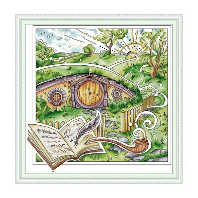 Landscape Cross Stitch Embroidery Kit, Simple & Quick Stitch Pattern, Adult Home Wall Art