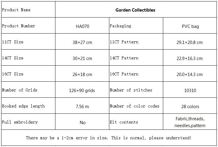Garden Collectibles Simple Floral Cross Stitch Embroidery Kit, DIY Handicraft Gift, Home Wall Art Decoration 10 HA070 参数图
