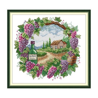 Summer in a wreath Floral Cross Stitch Embroidery Kit, Fresh Mixed Floral Design, Relaxing Adult DIY Craft