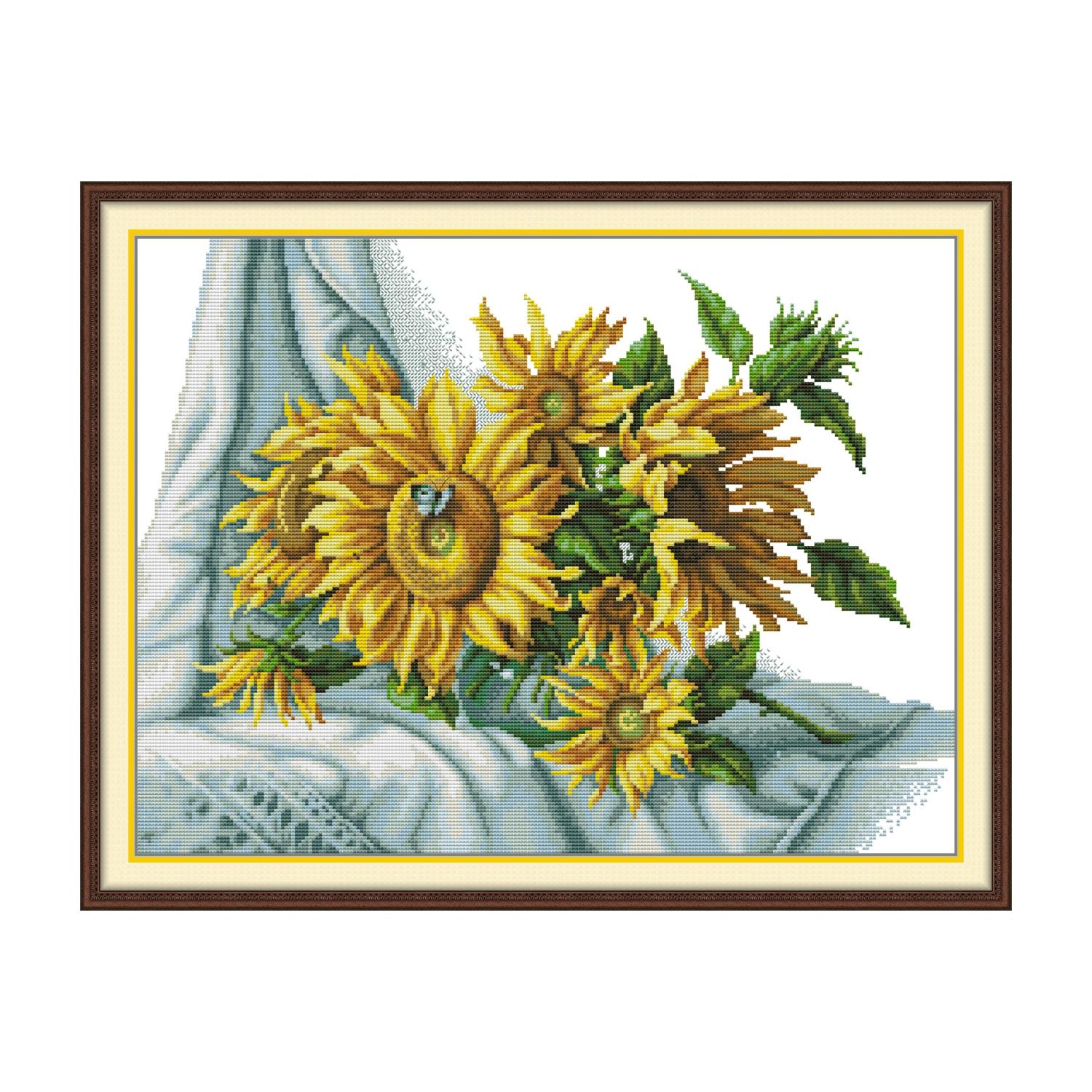 Floral Cross Stitch Embroidery Kit, Easy Leisure Floral Craft, Flower Themed Wall Decor 9 HA337 33337 向日葵六 239×180 封面