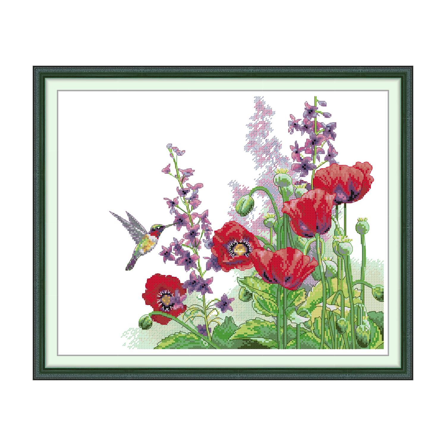 Poppy 1 Floral Cross Stitch Embroidery Kit for Adult Beginners, Complete DIY Needlework Set, Floral Home Wall Art Decor 9 HA343 33343 罂粟花1 200×160 封面