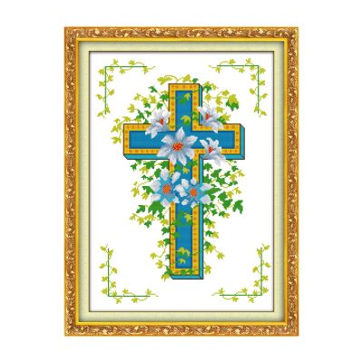 The cross Retro Table Still Life Cross Stitch Embroidery Kit, Vintage Object Composition, Wall Art