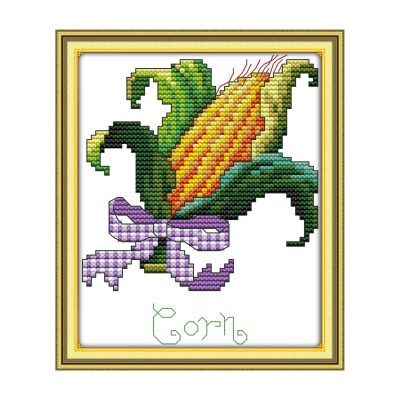 Corn Minimal Table Object Still Life Cross Stitch Kit, Simple Layout, Home Wall Decoration