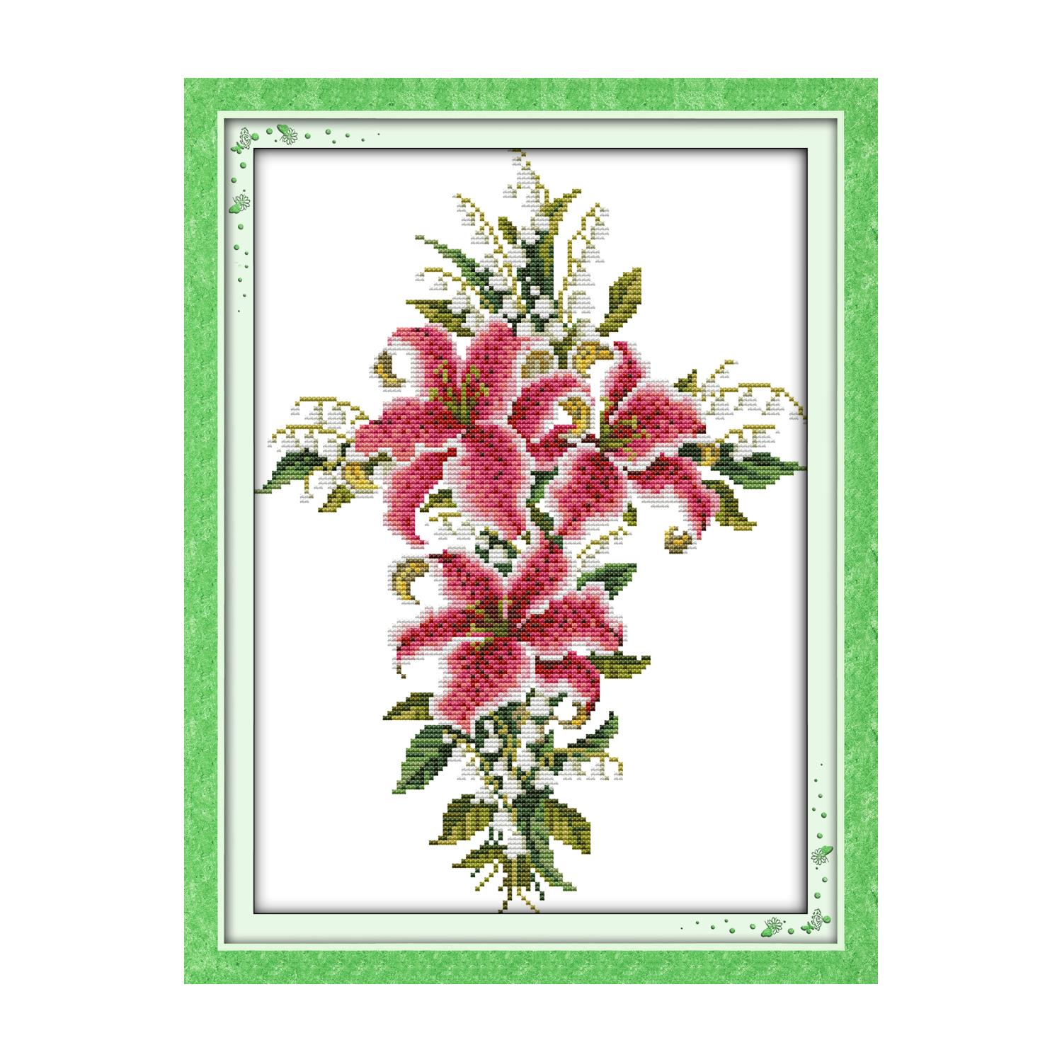 J042 郁金香百合十字架 120×166