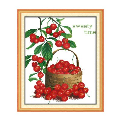 Sweet times Still Life Cross Stitch Art Kit, Complete Handcraft Supplies, Tabletop Wall Art Decor