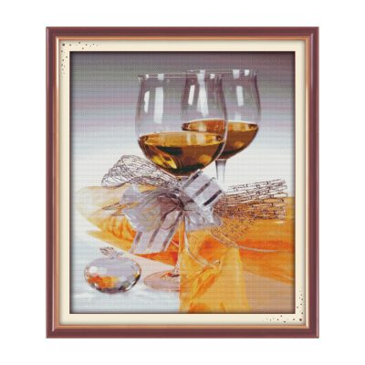 Sweetnessand poetic Beginner Friendly Still Life Cross Stitch Embroidery Kit, Hand Stitch Room Wall Art