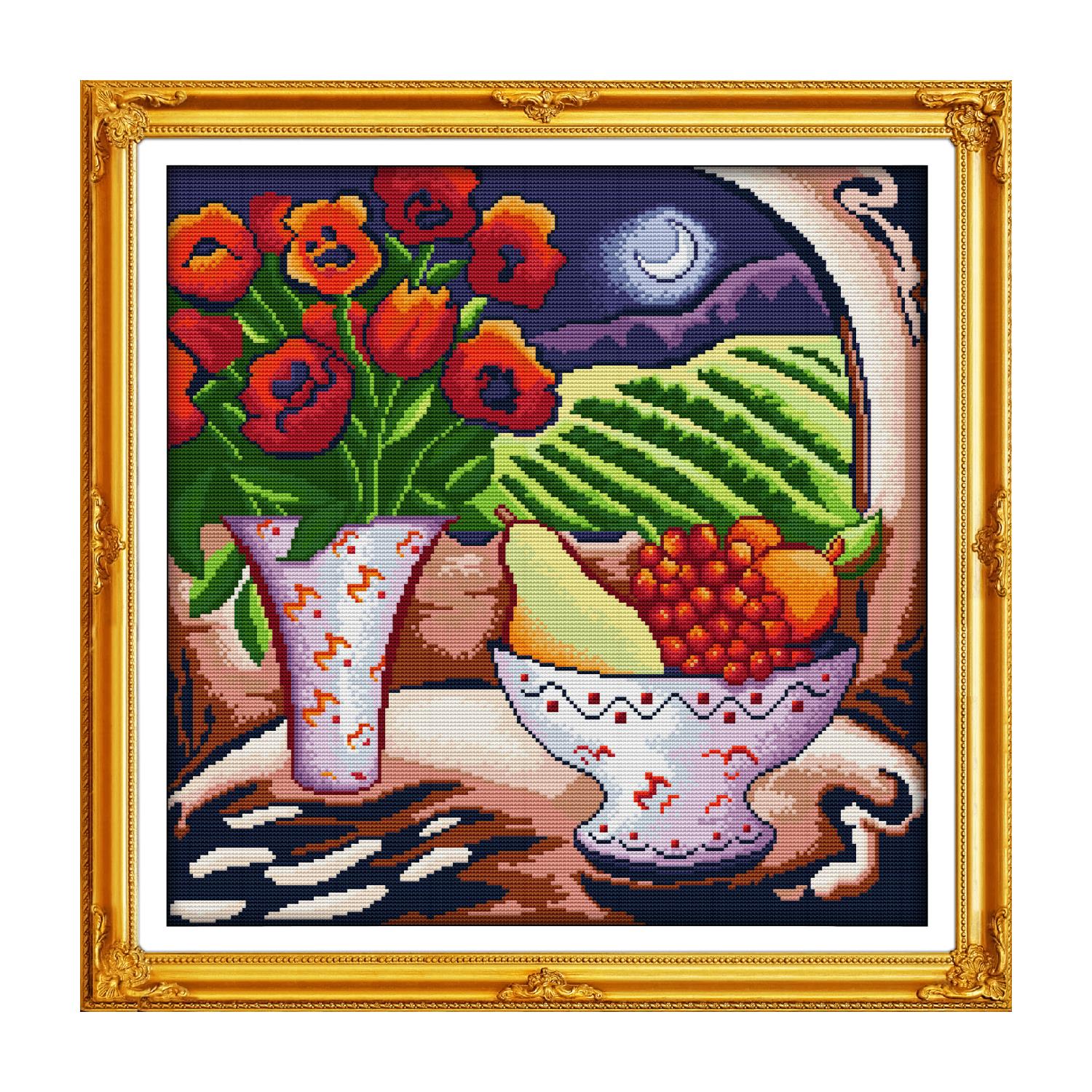 J049 月下花瓶水果 204×204