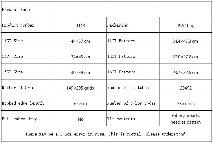Chrysanthemum vase Still Life Cross Stitch Needlework Kit for Adults, Leisure DIY Handcraft, Room Wall Art 11 J113 参数图