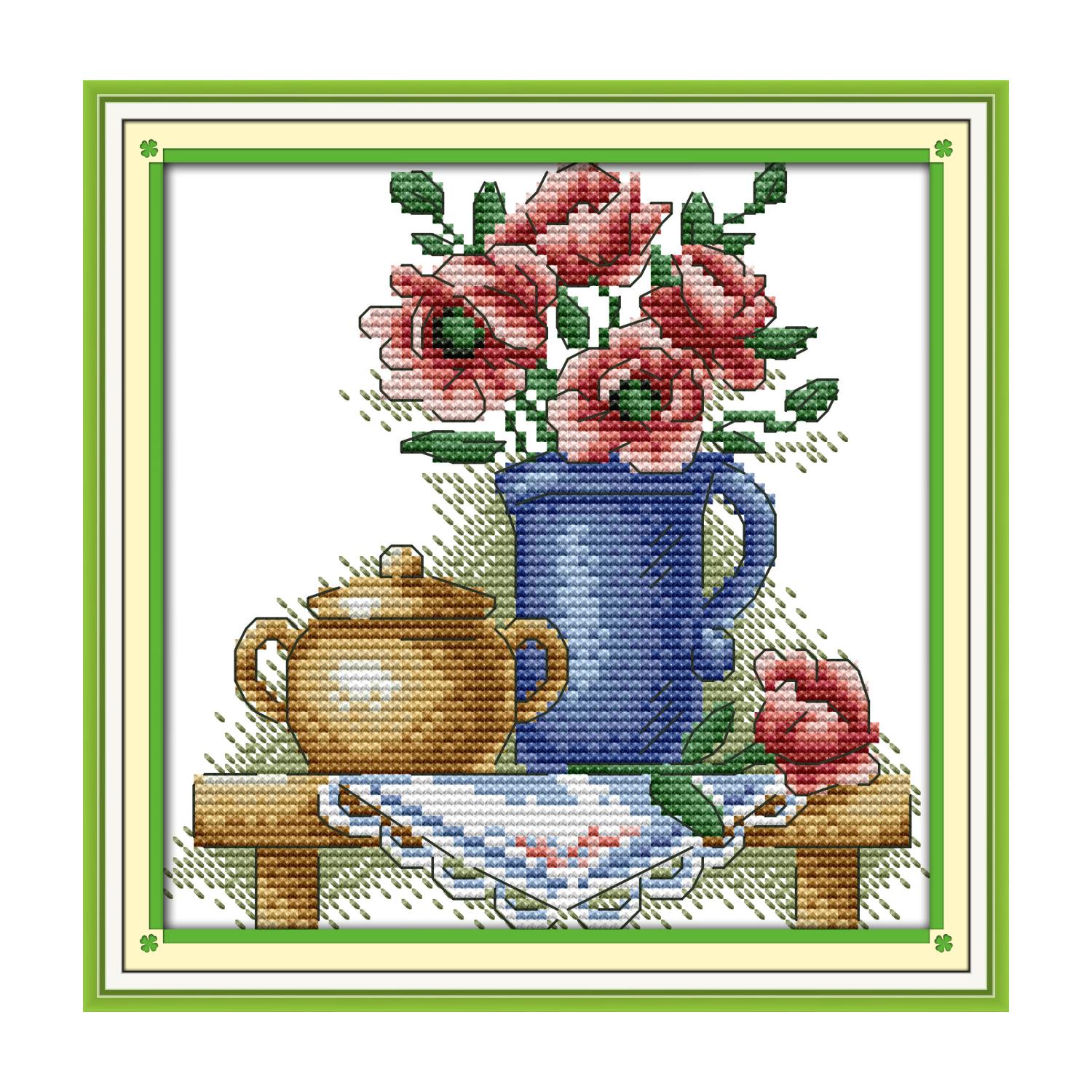 J135 07095 茶壶与花4 74×74
