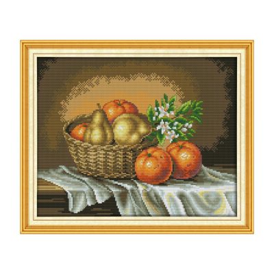Basketful orange incense Still Life Cross Stitch Kit, Charming Still Life Composition, Stress Relief Hand Hobby