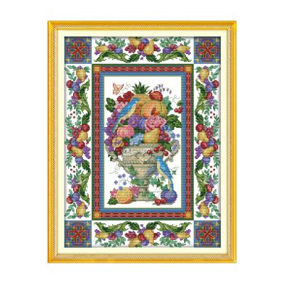 Gorgeous fruit bowl Simple Still Life Cross Stitch Starter Kit for Adults, Creative DIY Hobby, Wall Art Gift