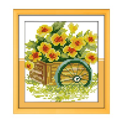 Bonsai flowers Still Life Cross Stitch Kit, Beautiful Tabletop Still Life Design, DIY Handicraft Gift