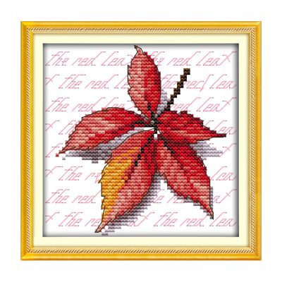Maple leaf Still Life Cross Stitch Kit for Hobby Lovers, Simple Still Life Motif, Home Wall Art Decor