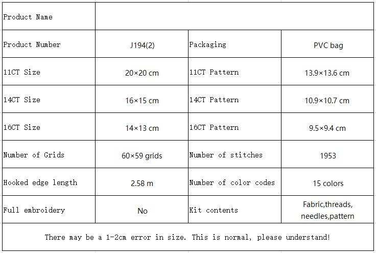 Maple leaf Hand Stitched Still Life Cross Stitch Embroidery Kit, Tabletop Scene, Adult Wall Decor 10 J1942 参数图