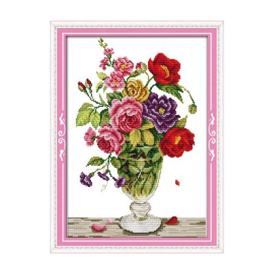 Contend in beauty and fascination Everyday Object Still Life Cross Stitch Kit, Casual Table Scene, Home Wall Decoration