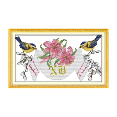 Wedding anniversary Still Life Cross Stitch Embroidery Kit, Handcrafted Table Scene, Wonderful Craft Gift