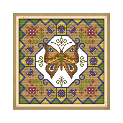 Beautiful butterfly Complete Cross Stitch Kit for Adult Beginners, Hand Embroidery Home Wall Decor