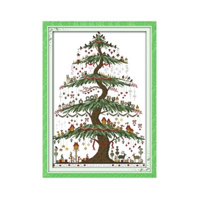 Christmas tree Adult Beginner Cross Stitch DIY Kit, Home Wall Art Decoration Handcraft