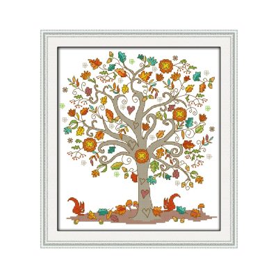 The giving tree Simple Hand Stitch Cross Stitch Kit, Adult Starter Craft Home Wall Art