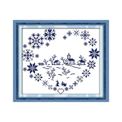 Love village Easy Craft Cross Stitch Embroidery Kit, Adult DIY Home Wall Decoration