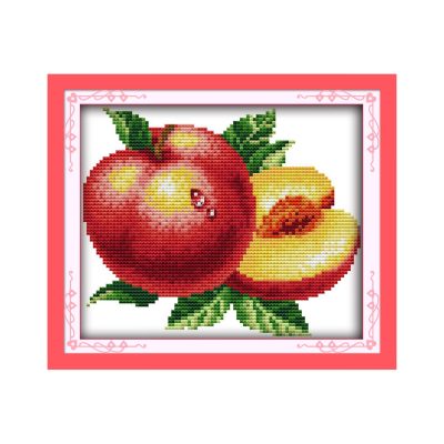 Water-drop peaches Cross Stitch Embroidery Kit, Handmade DIY Project for Adult Beginners