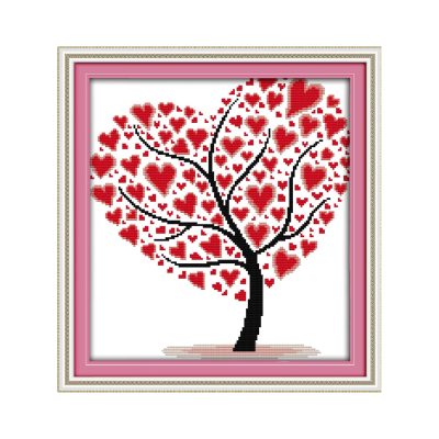 Love tree Still Life Cross Stitch Embroidery Kit, Leisure Hand Stitch Craft, Home Wall Art Decor
