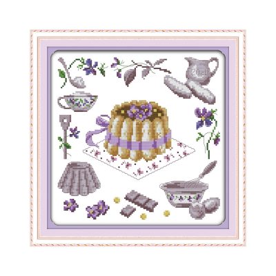 Birthday Cake Still Life Cross Stitch Embroidery Kit, Simple Step-by-Step Guide, Adult Handicraft Project