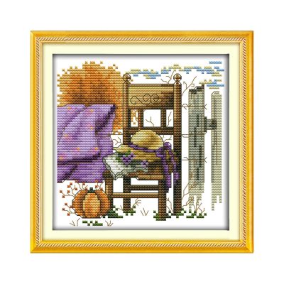 Adult Beginner Cross Stitch Embroidery Set, Handmade Home Wall Art Decor