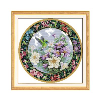 Wreath. The sweet nectar Cross Stitch Starter Kit for Adult Beginners, Hand Stitch Art for Home Wall