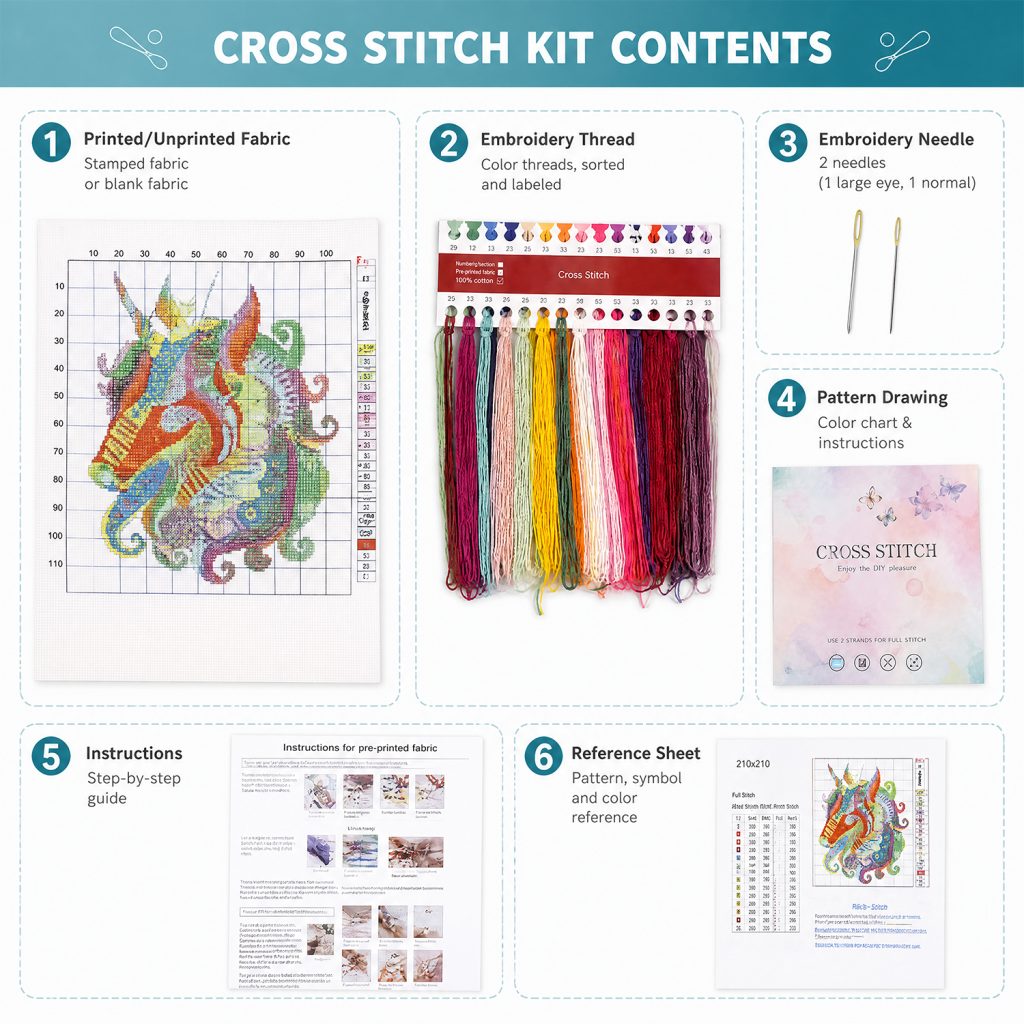 Frog Cross Stitch Kit – Cute Pixel-Style Design in Stamped or Counted Fabric