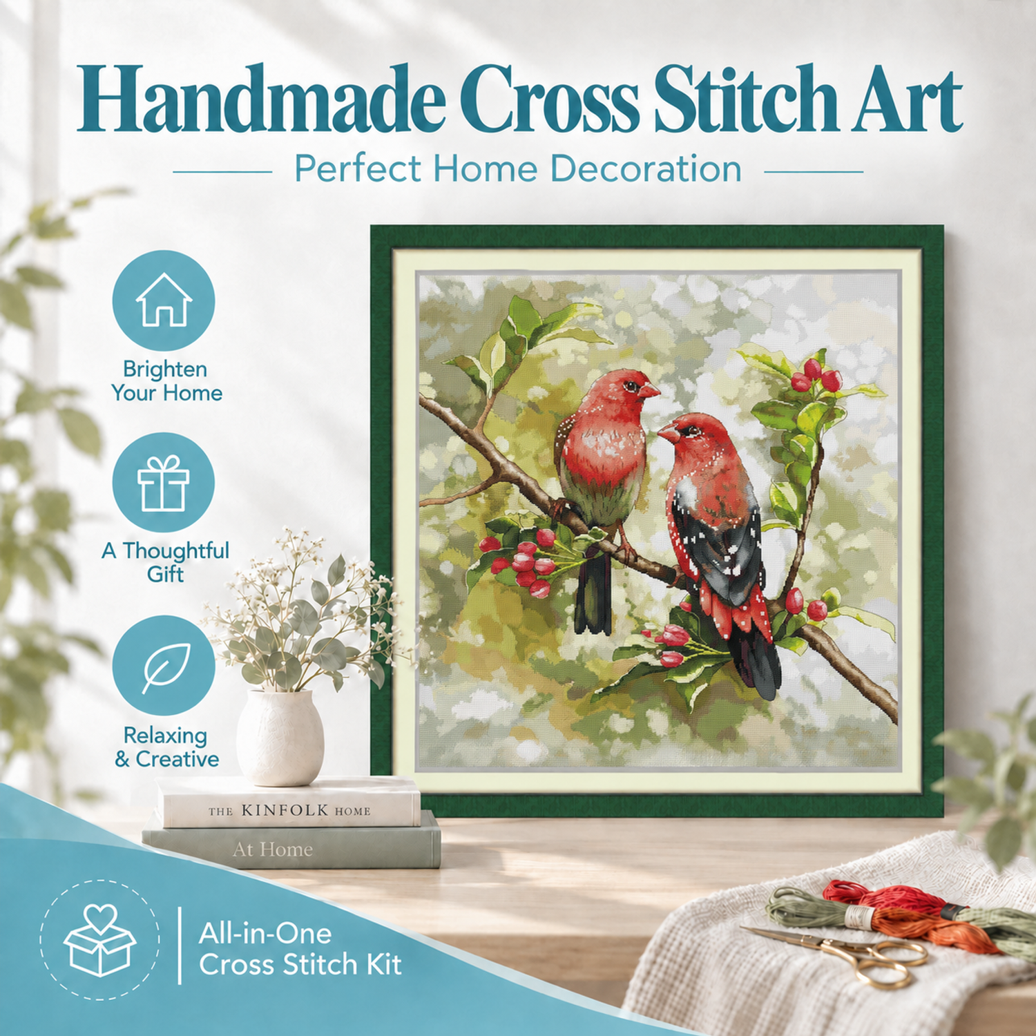 Bird Cross Stitch Kit – Birds on Branch | BoHui 8 1 13