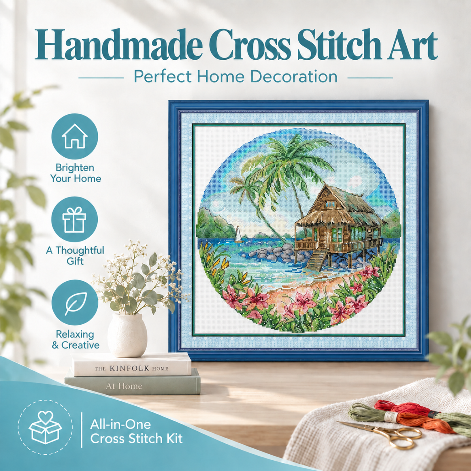 Landscape Cross Stitch Kit – Tropical Island Scene 8 1 27