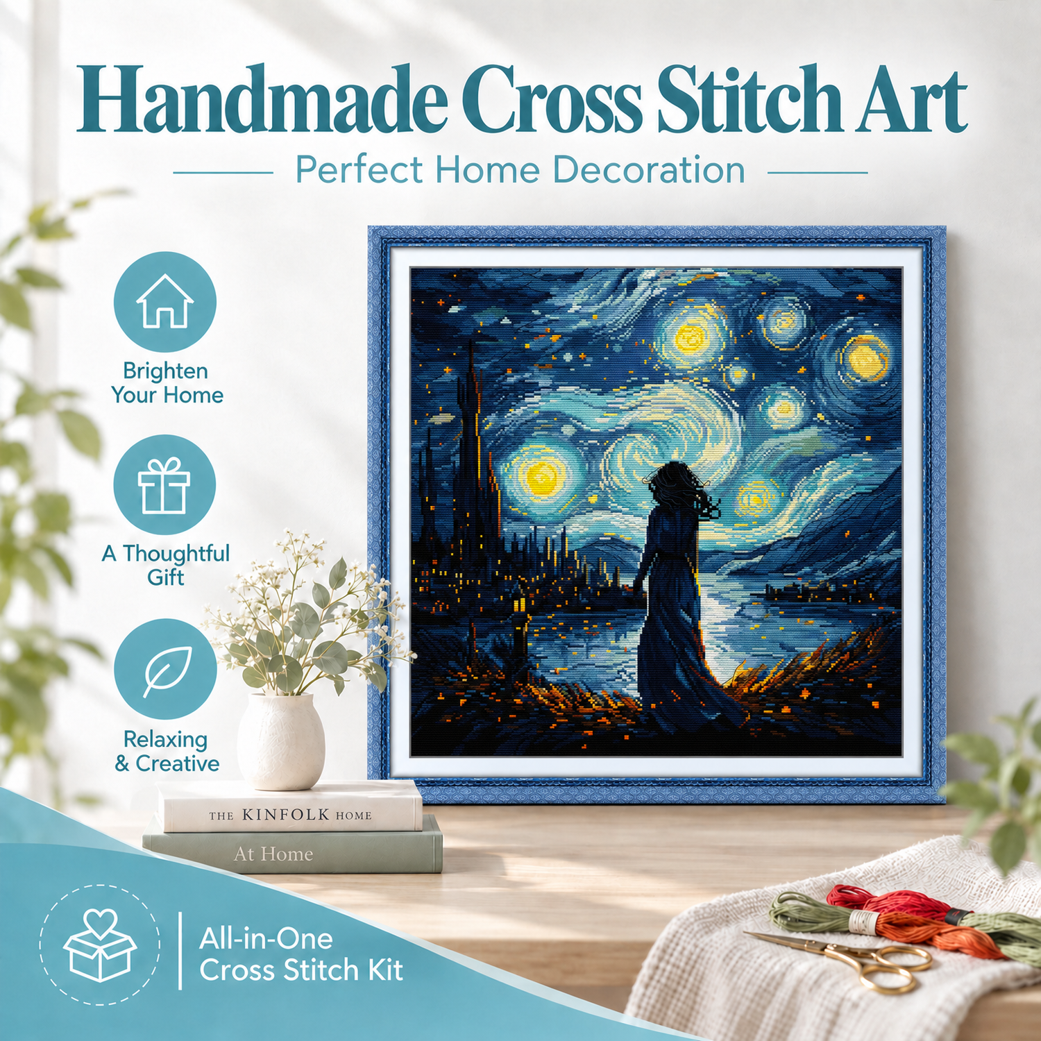 Landscape Cross Stitch Kit – Starry Night Sky Scene 8 1 29