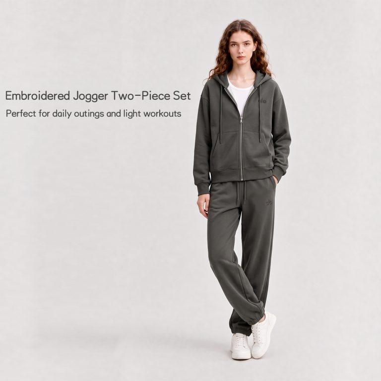 women's sets Embroidered 2 Piece Tracksuit Zip Up Hoodie Jogger Pants Casual Slim Fit Loungewear Set